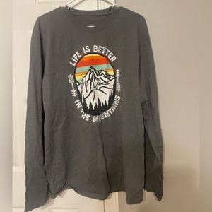 Life is better in the mountains long sleeve t camp outdoor tshirt